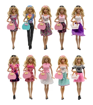 1 Nastavite Krpo Lutka Dodatki Modni Obleko Cute Casual Wear Kul Oblačila za 11 Inch Barbie Lutka Otroke ali Darilo za Rojstni dan A1
