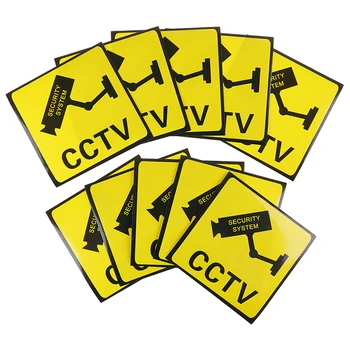 10Pcs CCTV Video Nadzor Varnostne Kamere Opozorilo Nalepke, Opozorilni Znaki Nova