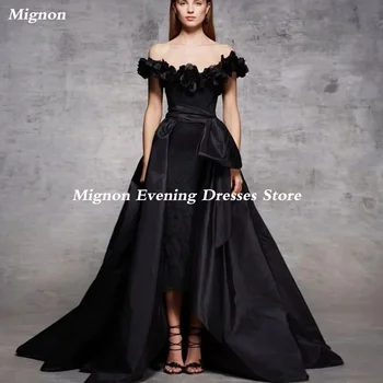 Mignon Saten A-line Off-the-ramo Izrez Ruffle Maturantski Obleki Tla-dolžina Formalno Eleganten Večer Stranka Obleko za Ženske 2023