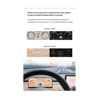9 v HD zaslon na Dotik HUD za Tesla Model 3 Model Y 2017-2023 Carplay Android AUTO Bluetooth, WiFi(za AMD Ryzen+Intel Atom)