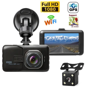 Avto DVR WiFi Full HD 1080P Dash Cam Vožnjo Video Snemalnik Črno Polje Auto Vozila Fotoaparat Dashcam GPS Tajnik Avto Dodatki