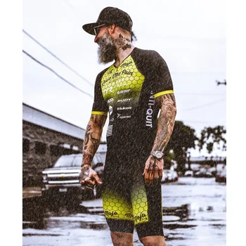 2020 Ljubezen Bolečina Moški Kolesarjenje Skinsuit Triatlon Speedsuit Trisuit Kratek Rokav Speedsuit Maillot Ciclismo Teče Oblačila