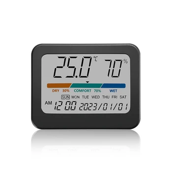 Notranji Termometer, Higrometer:Sobni Temperaturi Merilnik Vlažnosti Monitor Za Dom,Oporo,Air Comfort Kazalnika,Čas,Datum Trajnega