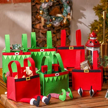 6 Kos Božič Candy Torbe Elf Hlače Božično Darilo Torba Z Ročaji Santa Torbico Za Xmas Party Korist Okraski Trajne
