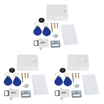 ABGZ-3X RFID Elektronski Kabinet Zaklepanje DIY Za Lesene Predale Kabinet, Pripravljen Za Uporabo & Programabilni(Bela)