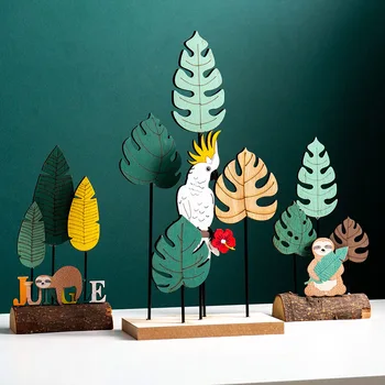 Pastorala Lesene dreves model soba dekoracijo pribor sodobne ptic figur kmečki dom dekor desk dekorativni božična darila
