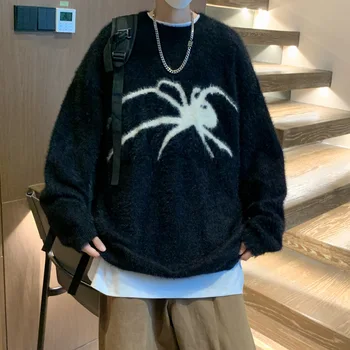 Harajuku High Street Moher Pajek Sweater Moški Ženske Modni Priložnostne Svoboden Višji Smisel Nišo Design Nekaj Mink Kašmir Pulover
