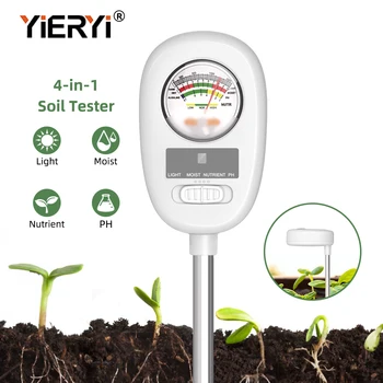 Yieryi Tal, Vlage, PH Meter 4 v 1 Kmetija Vrt Tal Vlago Plodnost Kislost Monitor Sončni svetlobi Tester za Rastline Cvetje Trate