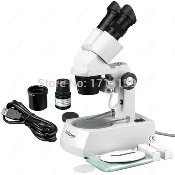 Študent Šolski Mikroskop-AmScope Dobave 20X-40X-80X Stereo mikroskopi z lomno Mikroskop z 1,3 MP Kamero USB SE306-AZ-E1
