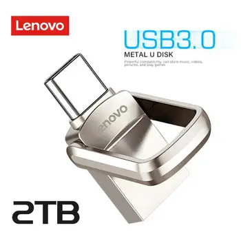 Lenovo 1TB/2TB USB 3.0 512GB Flash Disk 256GB Tip-c 2 V 1 Visoke Hitrosti Pendrive 128GB Napravo za Shranjevanje Nepremočljiva U Palico za PC