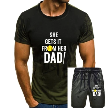 Mens Ona Dobi Od Nje Oče Vintage T Shirt Softball Oče Majica Za Moške Normcore Vrhovi & Tees Nove, Ki Prihajajo Po Meri Bombaž