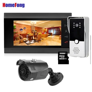 Homefong 7 Palčni Doma Interkom Sistem Video Vrata Telefon Žično Video Zvonec z Zaslon CCTV Kamera Podpira HD Dan, Nočni Pogled