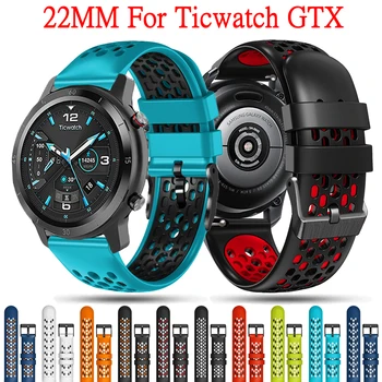 Silikonski 22 MM Zamenjava Manšeta Za Ticwatch GTX GTK Pro 3 GPS S2 E2 Šport Pasu SmartWatch Trak Zapestnica Correa Dodatki