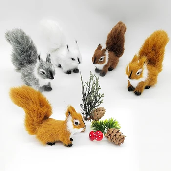 Mini Simulacije Veverica Živalske Figurice Miniature Umetno Ponaredek Veverica Božič Tabelo Okraski Otrok Darilo Za Rojstni Dan