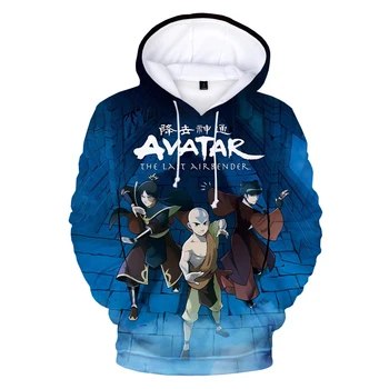 Vroče Prodaje Anime Avatar The Last Airbender 3D Tiskanja Hoodies Harajuku Ulične zgornji del Trenirke Moški Ženske Modni Priložnostne Puloverju