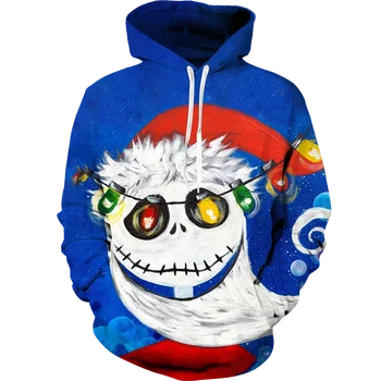 3D Snjegović Božič Tiskanja pulover s kapuco Za Moške, Modni Jesensko Zimske Moške Športna Oblačila Oversize Long Sleeve Majica