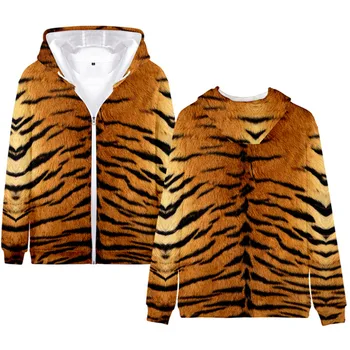 Moda Pomlad Jesen Živali Hoodies Tiger Kože 3D Vsem Natisnjeno Moške Jopice Unisex Športna Jakna Ulične Plašč