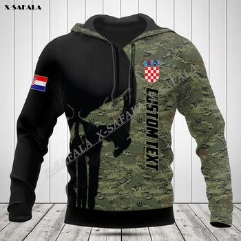 Francija Hrvaška Italija Camo Zastavo Vojske Veteran 3D Tiskanja pulover s kapuco za Moške Outwear Puloverju Hooded Majica Jersey Debel Bombaž Toplo