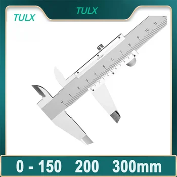 TULX Čeljusti Vernier Kaliper 0-150mm 0-200mm 0-300 mm Natančnost 0.02 mm, iz Nerjavnega Merilnik Merilni Instrument Orodja Mikrometer