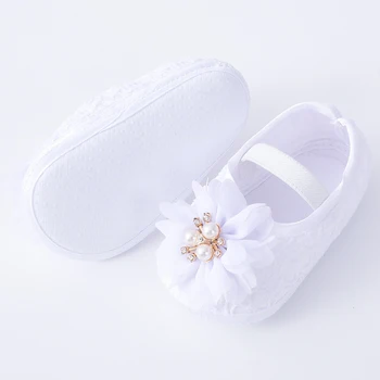 Za malčke Baby Dekleta Čevlji Mary Jane Stanovanj Pearl Cvet Princesa Poročno Obleko, Obutev za Novorojenčka Dojenčke in malčke