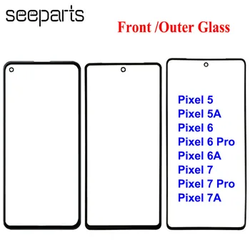 Za Google Slikovnih pik 5 5A 6 6A 7 7A Zunanje Steklo Objektiv Sprednje Steklo Zaslona Plošča Nadomestni Deli Pixel 7 Pro Sprednje Steklo Z OCA
