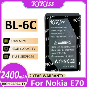 KiKiss Baterijo BL-6C 2400mAh za Nokia QDA+ 2110 2116 2125 2855 2865 6015i 6016i 6019i 6152 6152 6275 E70 6255 Bateria