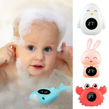 Varnost Temperatura Kopeli Meter Plavajoči Nepremočljiva Risanka Tuš Vodo Termometer LED Zaslon Senzor Temperature Baby