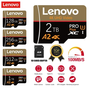 NOVI Lenovo 2TB SD Memory Card 128GB SD/TF Flash Card Mini Sd Kartic 1TB Mikro Tarjeta Sd Flash Pomnilniško Kartico Z Brezplačno SD Adapter