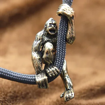 Živali Gorilla Medenina Nož Kroglice Orangutan Paracord Zapestnica Dežnik Vrv na Prostem Preživetje Orodje DIY Vrvica za opaljivanje tega Obesek Dodatki