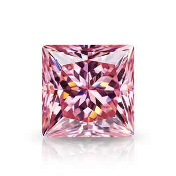 Svoboden Gemstone 2ct Pink Princess Rez Moissanite Kamen Briljantno D Barvo Lab Zrasla Diamond Kroglice GRA Certificirano Debelo