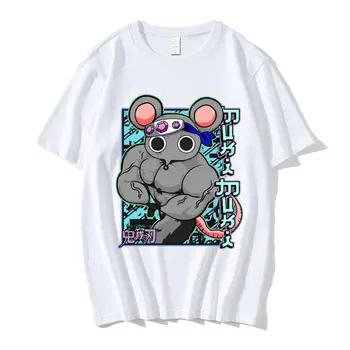 Smešno Manga Mišične Ninja Miši Muki Telovadnice T Shirt Anime Demon Slayer Uzui Tengen T-shirt Prevelik Bombažne Majice s kratkimi rokavi Ulične