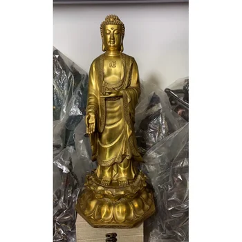 Baker Kip Bude Resnično Xiangshi Zahodni Trojice Buda Čistega Bakra Amitabha Bude, Velik Trend, da Avalokitesvara Častili S