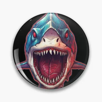Stroj Za Ubijanje Mitološki Dino Shark Mehko Gumb Pin Klobuk Dekor Ustvarjalni Modni Smešno Ovratnik Ljubimec Oblačil Žensk Kovinski Značko