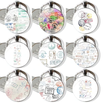 Moda Ustvarjalne Risanka Design Obesek za Avto obeskov Ročno izdelanih Steklenih Chrysoprase Keychain Retro potnega lista znamk