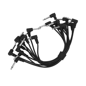 10 Kos Universal Black 6,35 mm Kitara Učinki Priključek Kabel 15 cm 30 cm 50 cm Avdio Kabel Trajno Kitaro Pribor in Deli
