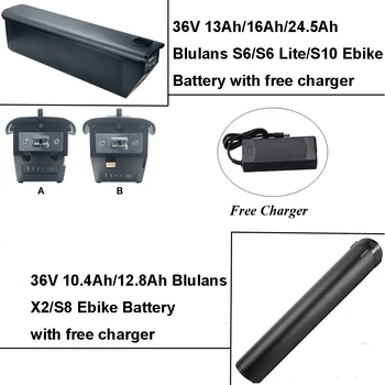 Električno Kolo Baterije 36V 10.4 Ah 12.8 Ah 13Ah 16Ah 24.5 Ah Li-ion Baterija za Blulans S6 Lite S8 S10 X2 Ebike
